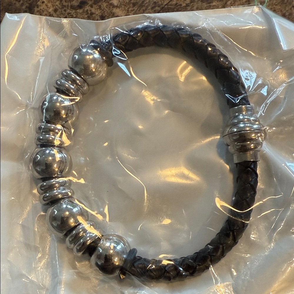 Source Unknown Black and Silver Bracelet